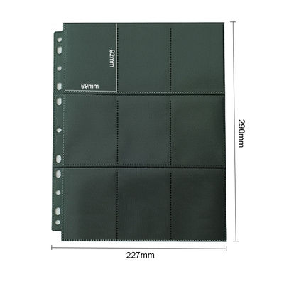 Mtg Tcg 18 Páginas de cartão de bolso Carregamento superior Páginas de fichário preto de cartões colecionáveis