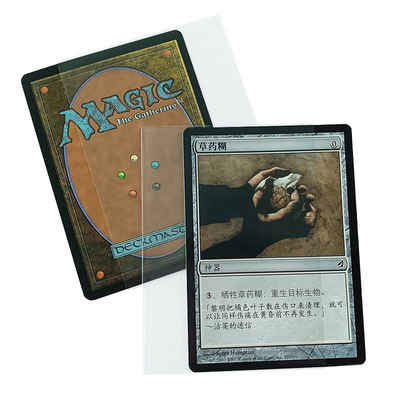 Luvas plásticas de carregamento laterais transparentes do cartão das luvas 64x89mm do protetor do cartão de jogo