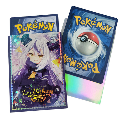 Luvas bonitos do cartão da menina do Anime do tamanho holográfico feito sob encomenda da luva MTG Yugioh do cartão dos desenhos animados de Art Printing Card Sleeves Tcg