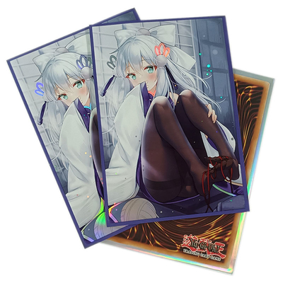 Luvas plásticas do cromo de coleção de Art Printed Game Card Sleeves do sólido feito sob encomenda do tamanho 62x89mm de Yugioh Japão das luvas do cartão do Anime